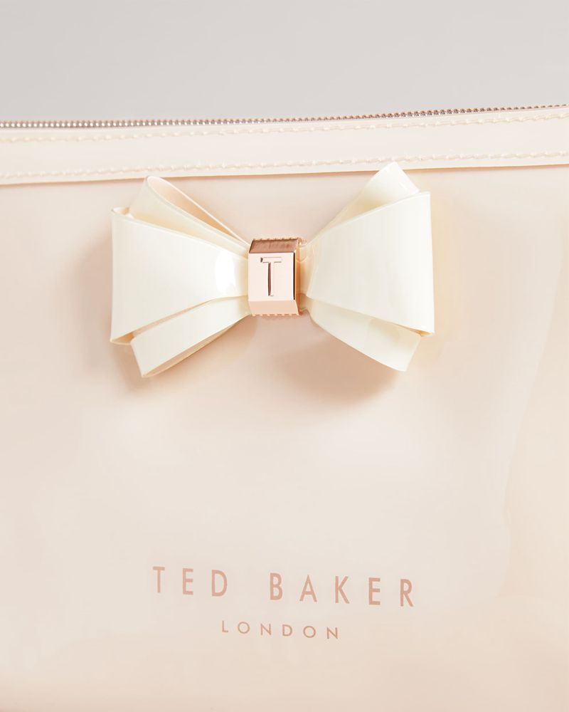 Ted Baker Abbie Curved Bow Wash Sminkväska Dam Rosa | FOR-538790