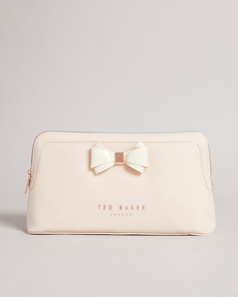 Ted Baker Abbie Curved Bow Wash Sminkväska Dam Rosa | FOR-538790