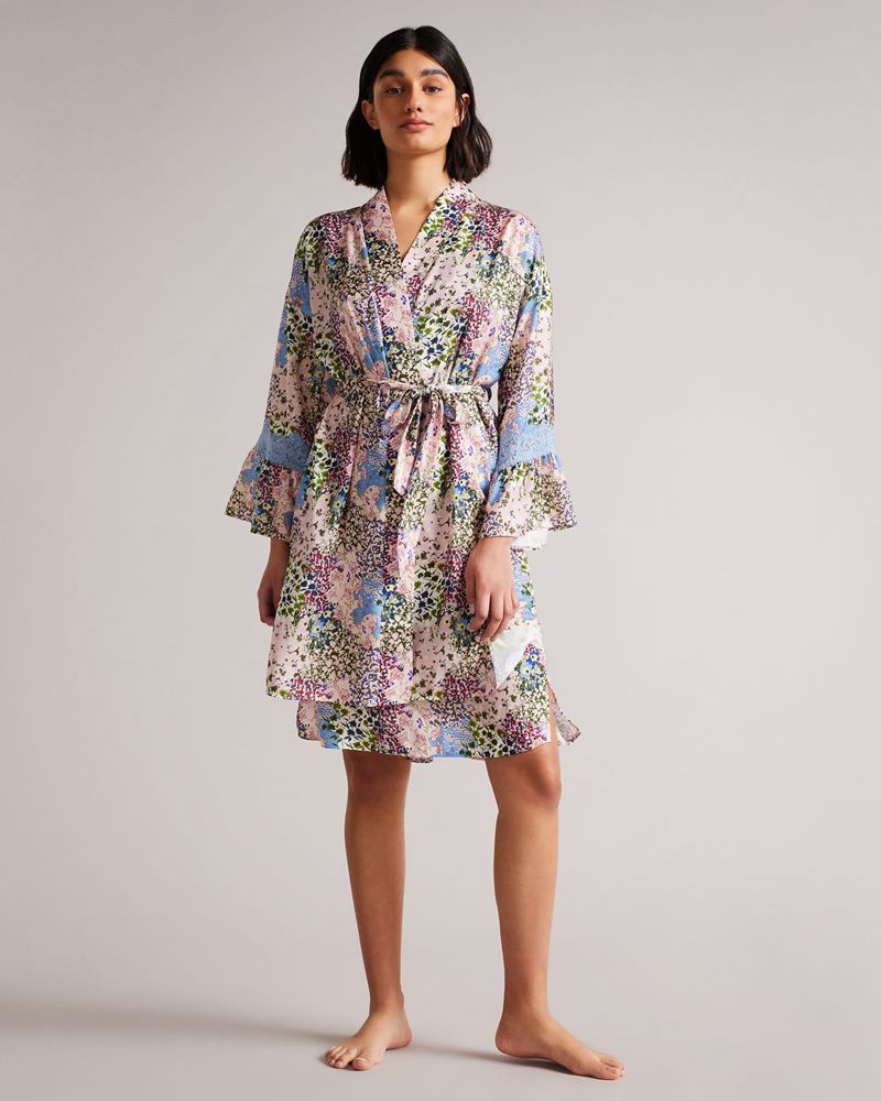 Ted Baker Ablez Floral Satin Robe Nattkläder Dam Rosa | ZXN-075362