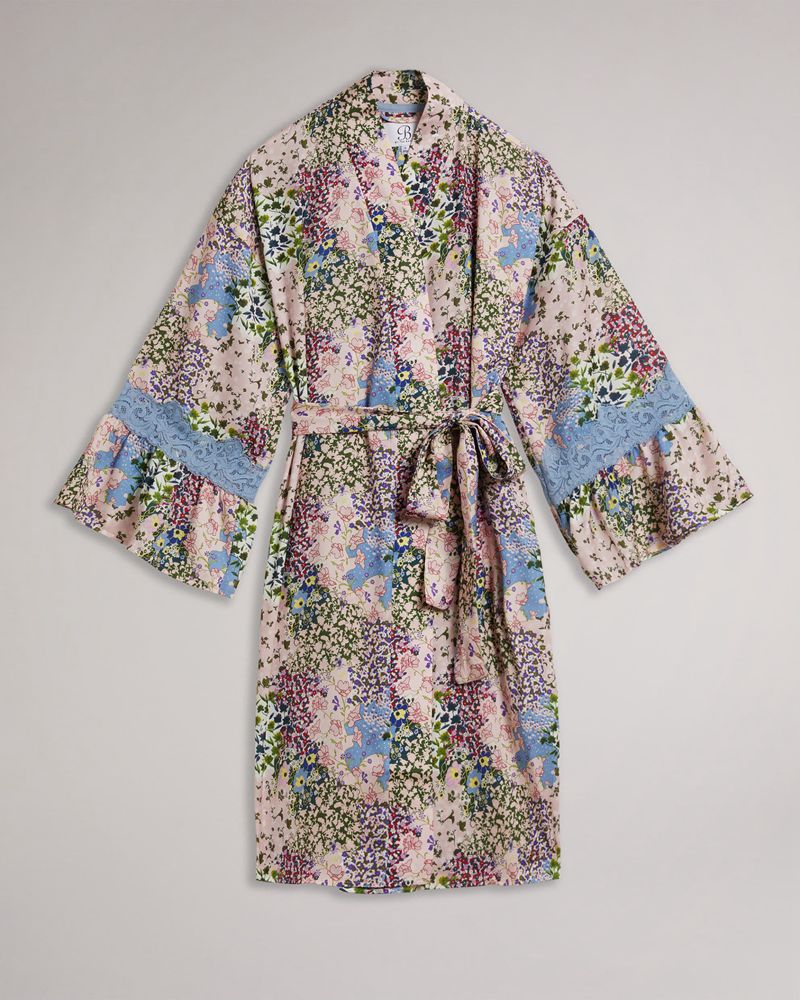 Ted Baker Ablez Floral Satin Robe Nattkläder Dam Rosa | ZXN-075362