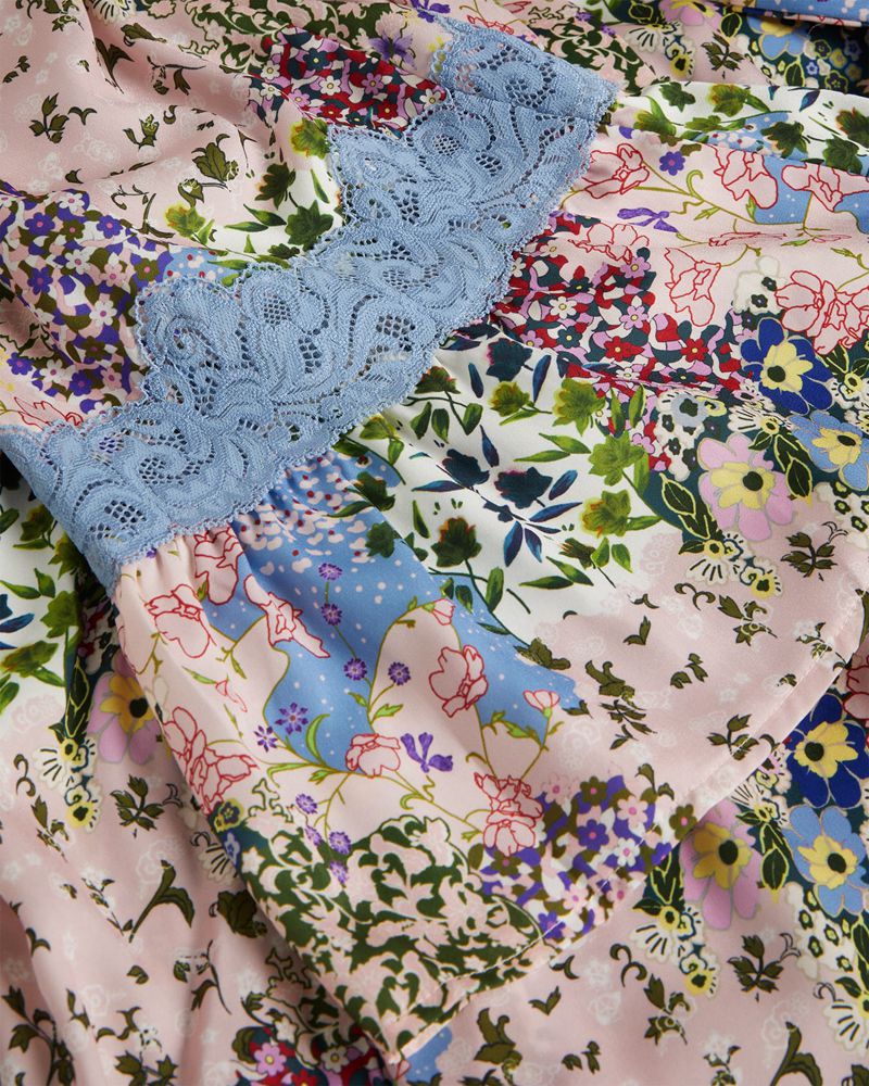 Ted Baker Ablez Floral Satin Robe Nattkläder Dam Rosa | ZXN-075362