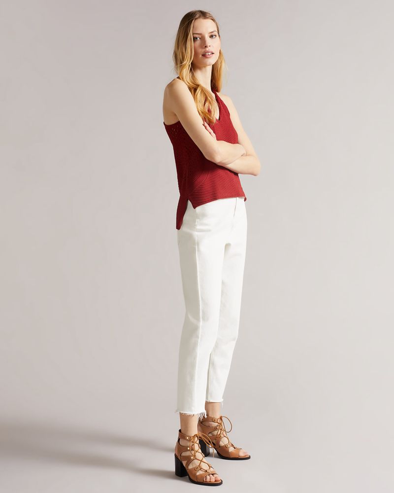 Ted Baker Abrin Crochet V-Neck Blast Dam Bruna | FZJ-024659