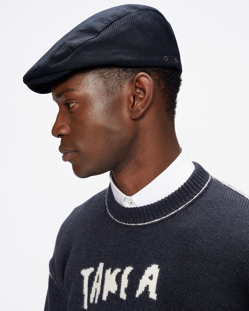 Ted Baker Adice Textured Ivy Cap Hatt Herr Marinblå | GJH-521309