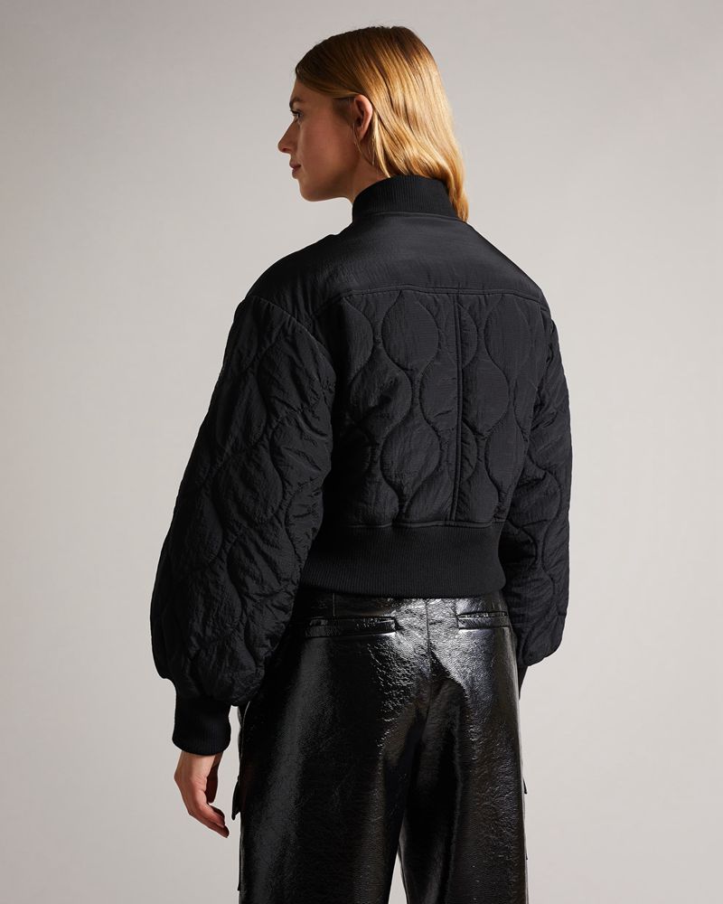 Ted Baker Aelexis Onion Quilted Bomber Jacka Dam Svarta | KEJ-721843