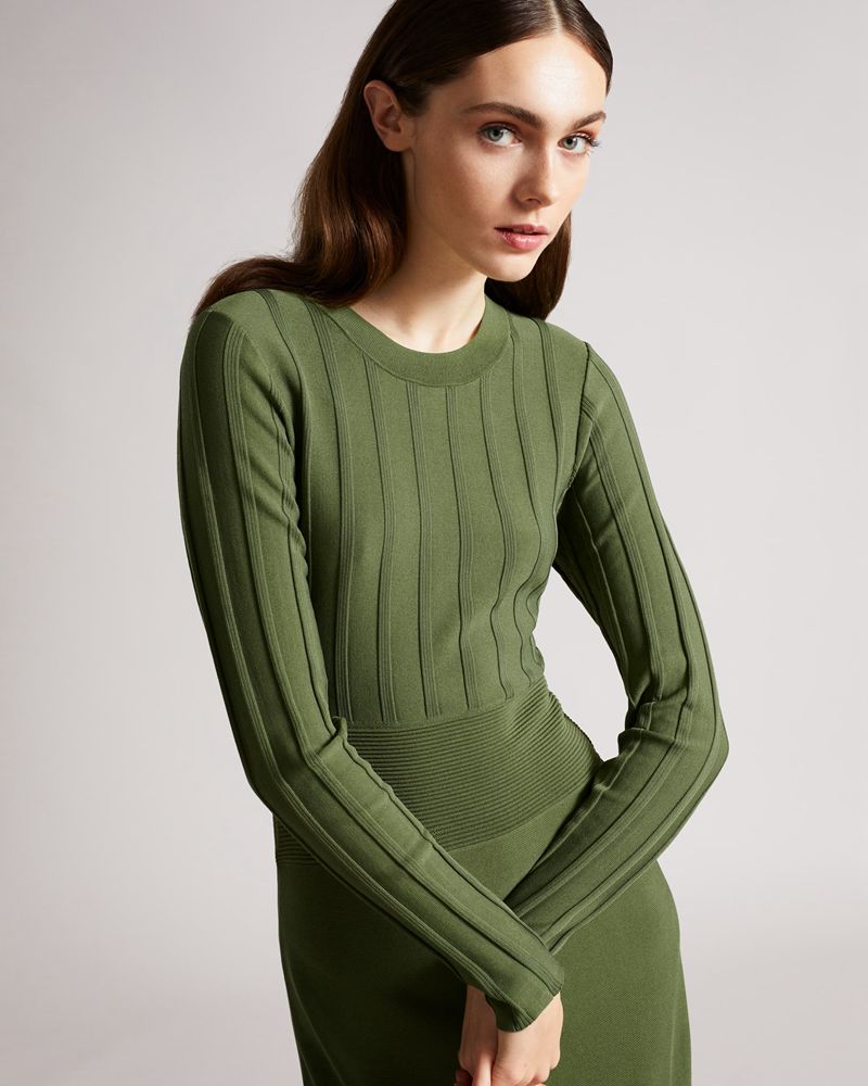 Ted Baker Aimyy Open Back Knit Klänning Dam Gröna | ZYU-728145