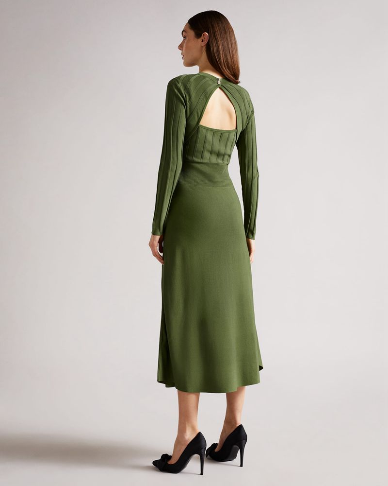 Ted Baker Aimyy Open Back Knit Klänning Dam Gröna | ZYU-728145