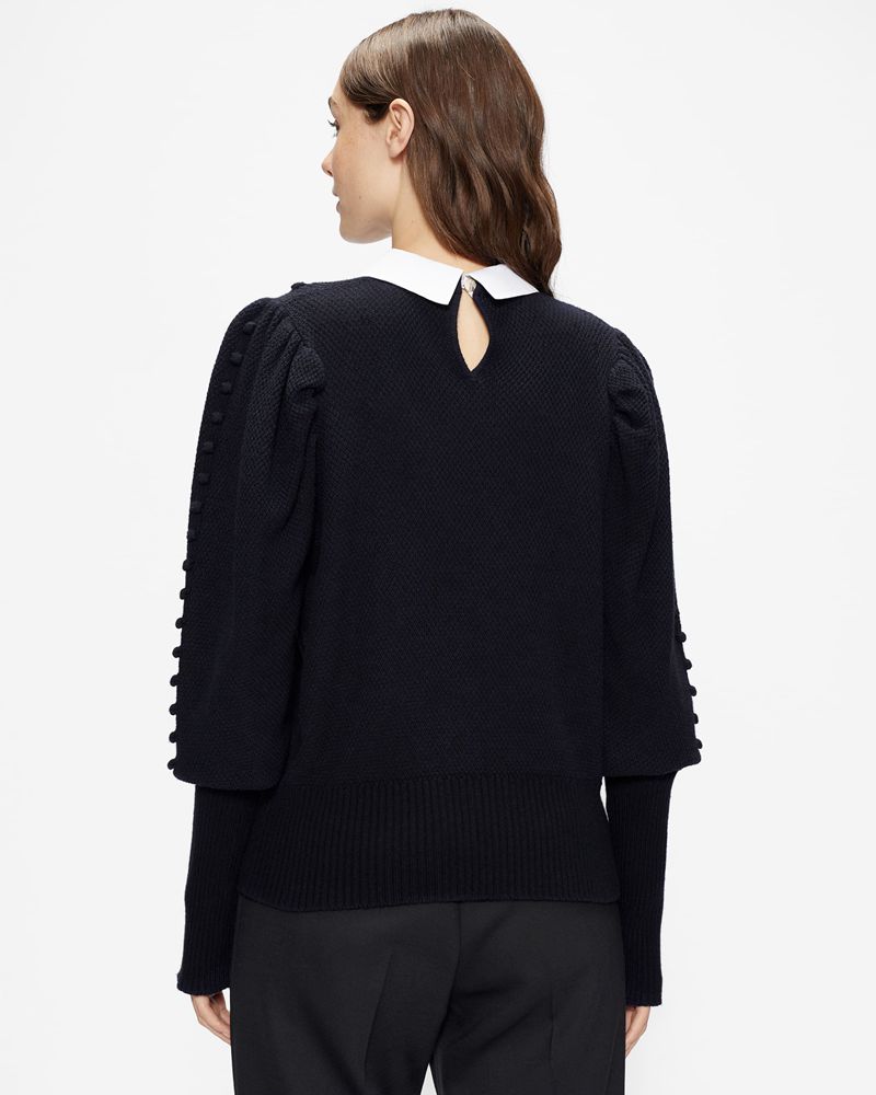 Ted Baker Aledina Knit With Collar Detail Blast Dam Marinblå | VQW-975142