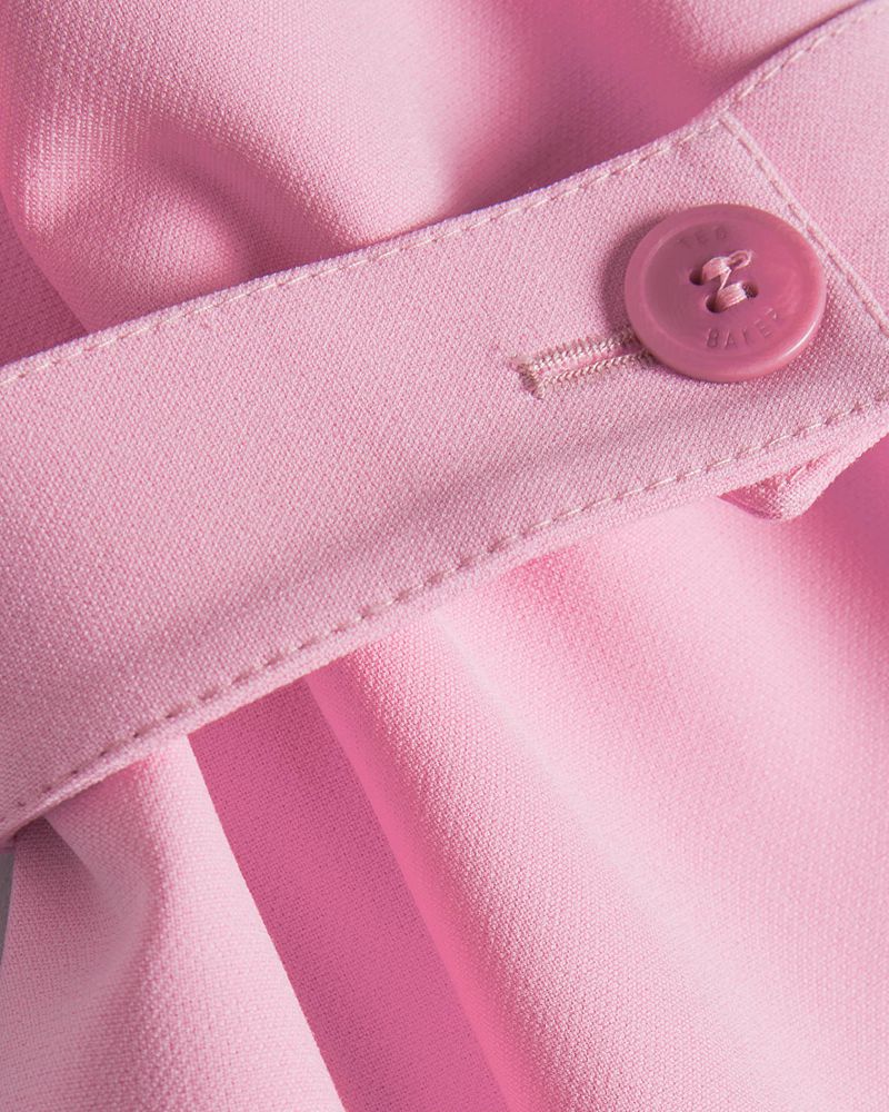 Ted Baker Aleksit Straight Leg With Ankle Tab Byxor Dam Rosa | LNH-938671