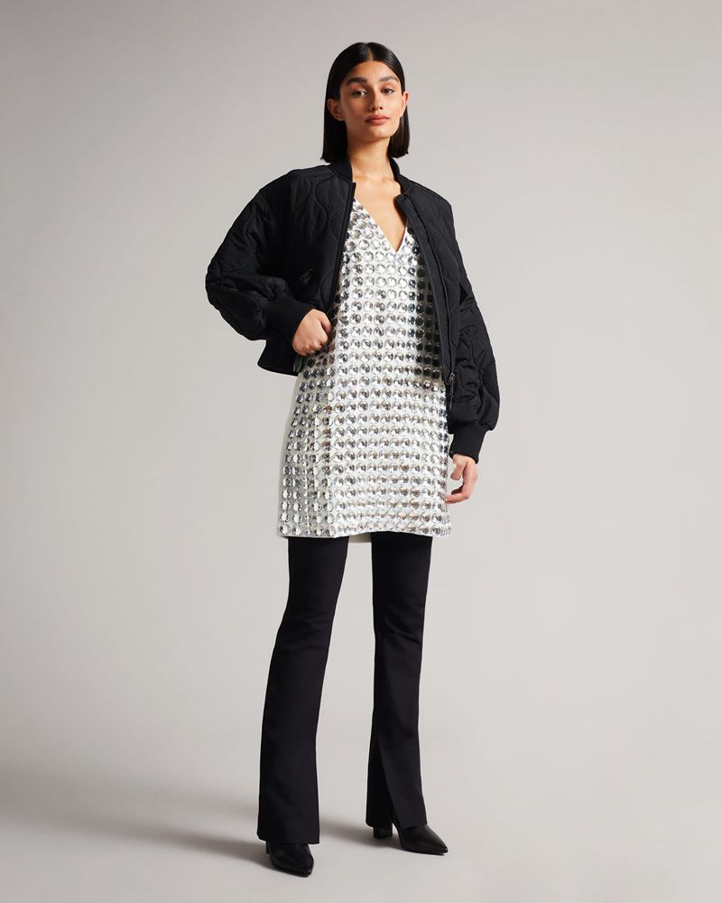 Ted Baker Alexian Embellished Mini Klänning Dam Gray | ZWI-681270