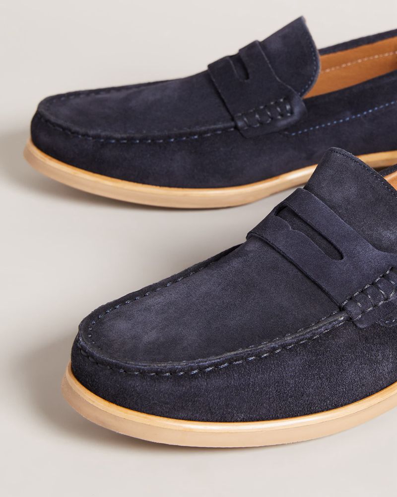 Ted Baker Alfey Mocka Loafers Herr Marinblå | OUL-340169