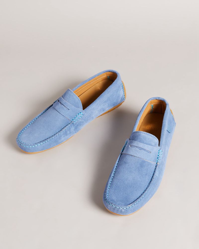 Ted Baker Allbert Mocka Driving Loafers Herr Blå | BPU-053418
