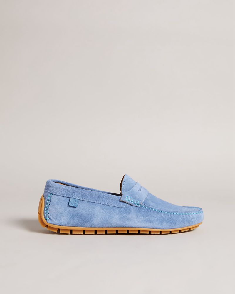 Ted Baker Allbert Mocka Driving Loafers Herr Blå | BPU-053418