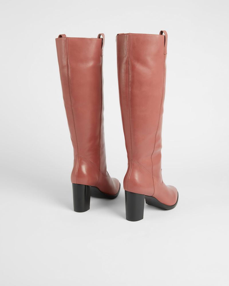 Ted Baker Allisan Läder Block Knee-Lengths Höga Klackar Dam Rosa | UDI-265704