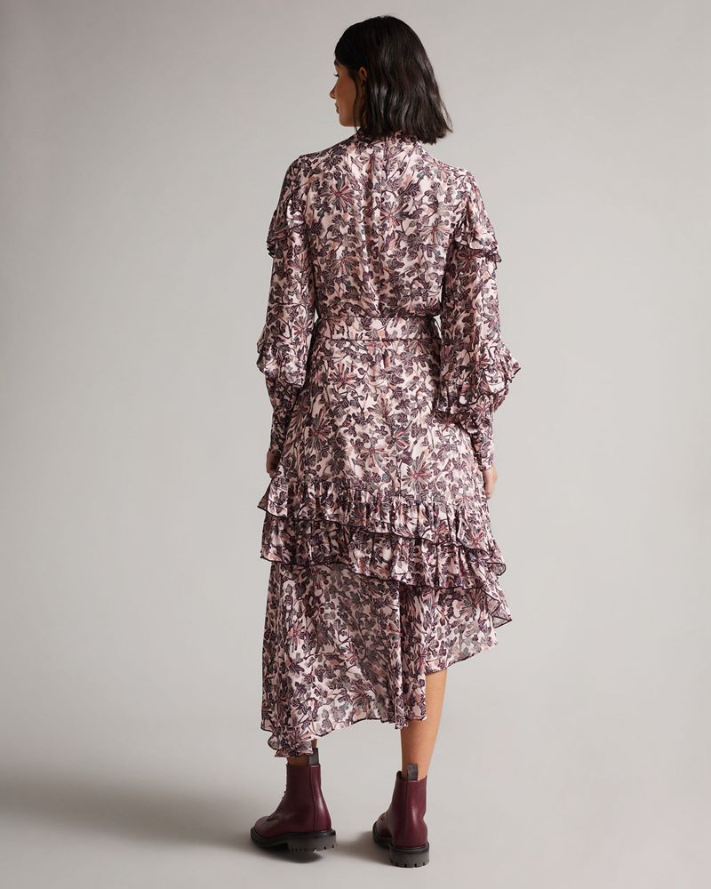 Ted Baker Alvvaa Gathered Layered Klänning Dam Rosa | WCS-941068