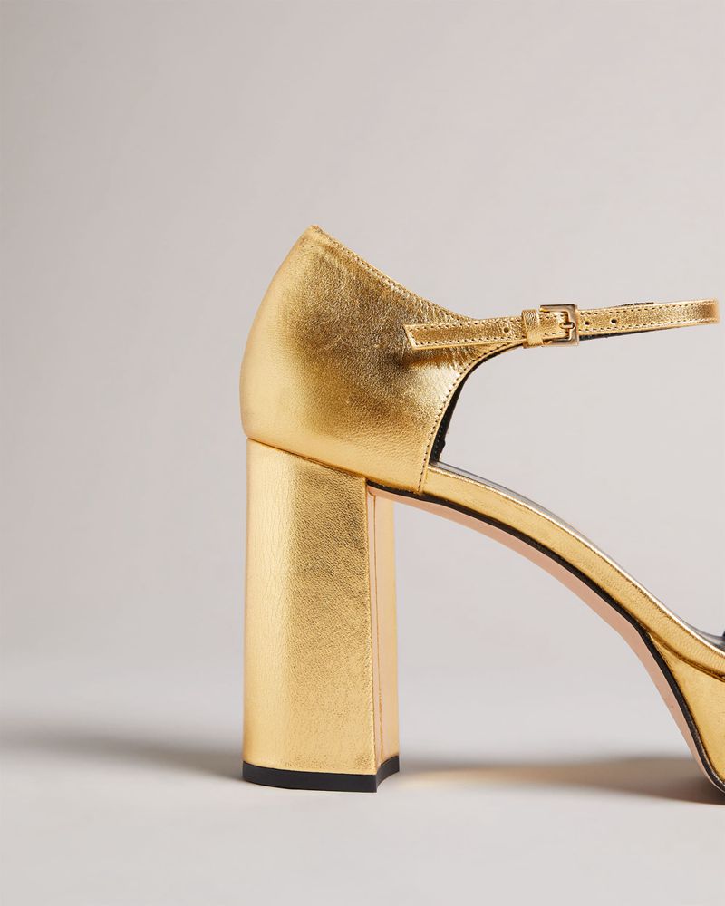 Ted Baker Amabele Metallic Platform Höga Klackar Dam Guld | GAY-716982