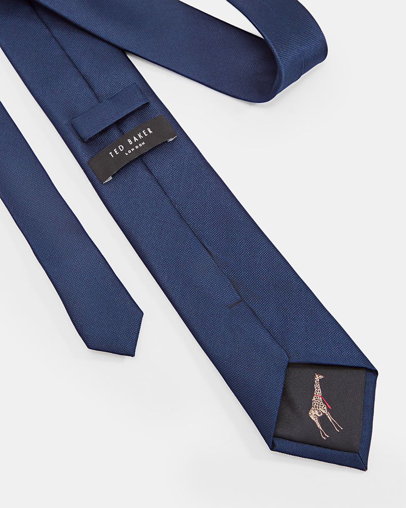 Ted Baker Amaze Plain Silk Slipsar Herr Marinblå | AXB-732590