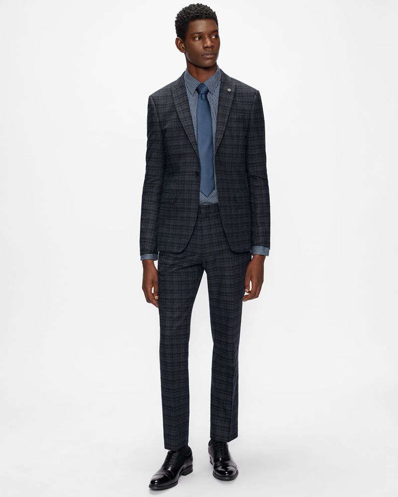 Ted Baker Ambss Slim Fit Dot Print Skjorta Herr Marinblå | NJA-207341
