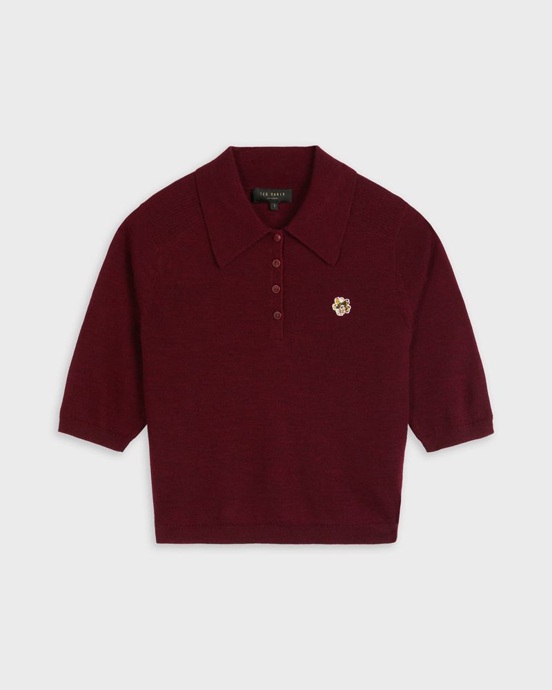 Ted Baker Ameliya Merino Wool Polo Stickat Dam Svarta | ZYB-104678