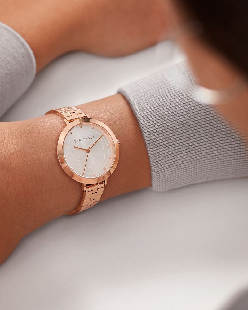 Ted Baker Ammyla Magnolia Dial Bracelet Rem Klocka Dam Rosegold | AUO-147905