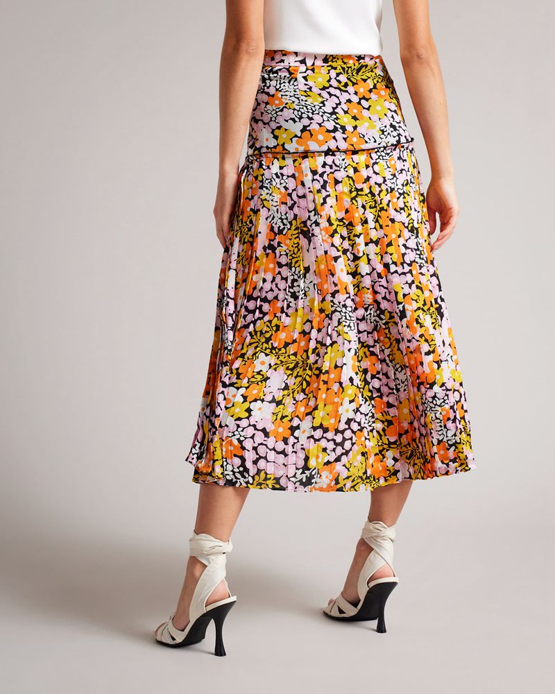 Ted Baker Anggela Dropped Midja Midi Kjolar Dam Svarta | OWB-236579