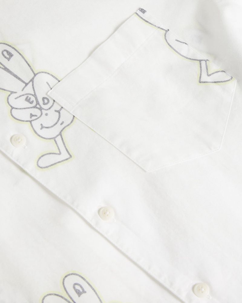 Ted Baker Ardenn Ss Reverse Printed Character Skjorta Herr Vita | HRF-975012