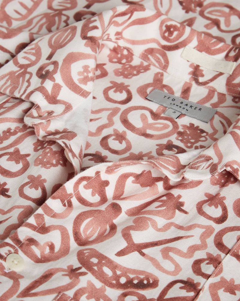 Ted Baker Argo Ss Vegetable Print Skjorta Herr Orange | ZXO-452198