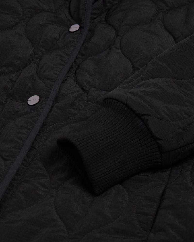 Ted Baker Ariez Long Length Onion Quilted Rockar Dam Svarta | IMX-753216