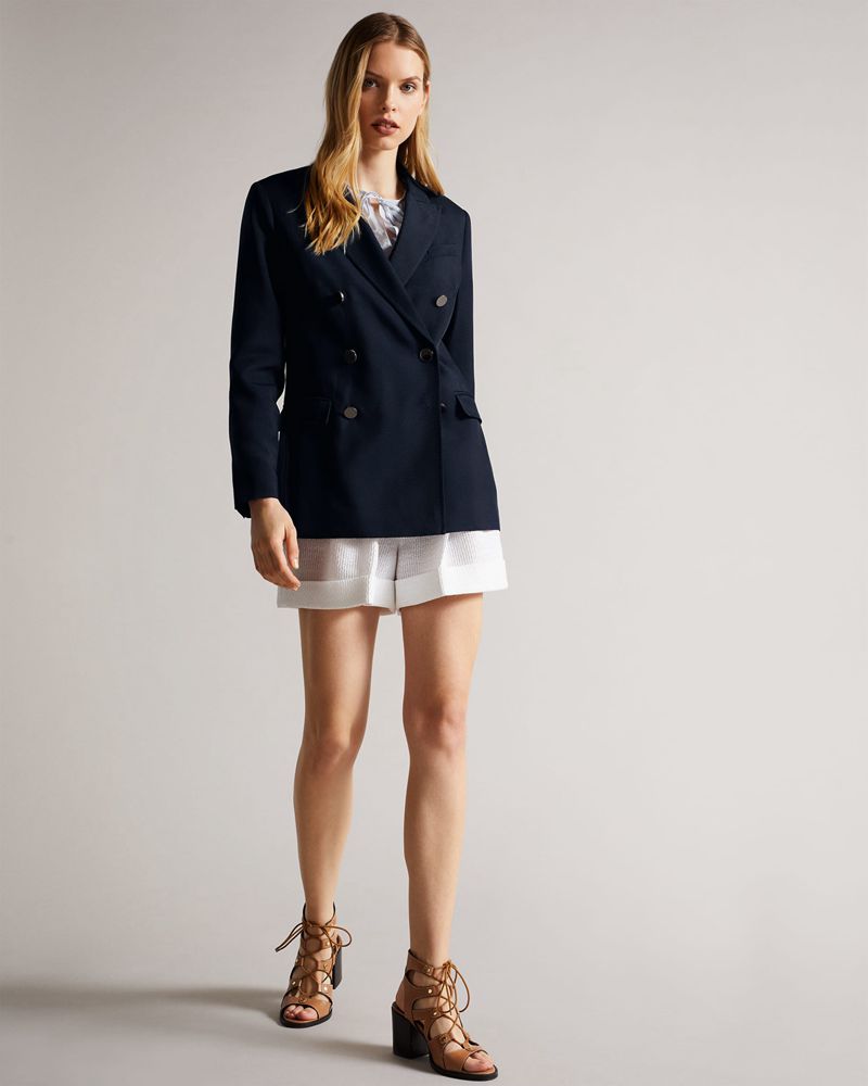 Ted Baker Arval Oversized Blazer With Peaked Lapel Jacka Dam Marinblå | YVF-973058
