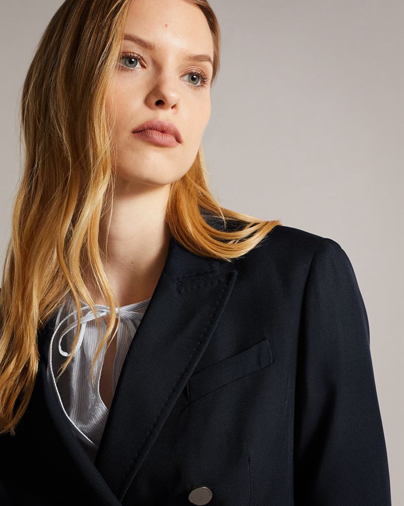 Ted Baker Arval Oversized Blazer With Peaked Lapel Jacka Dam Marinblå | YVF-973058