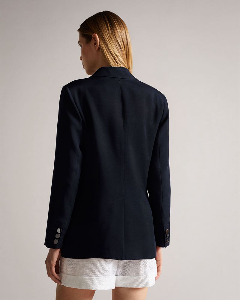 Ted Baker Arval Oversized Blazer With Peaked Lapel Jacka Dam Marinblå | YVF-973058
