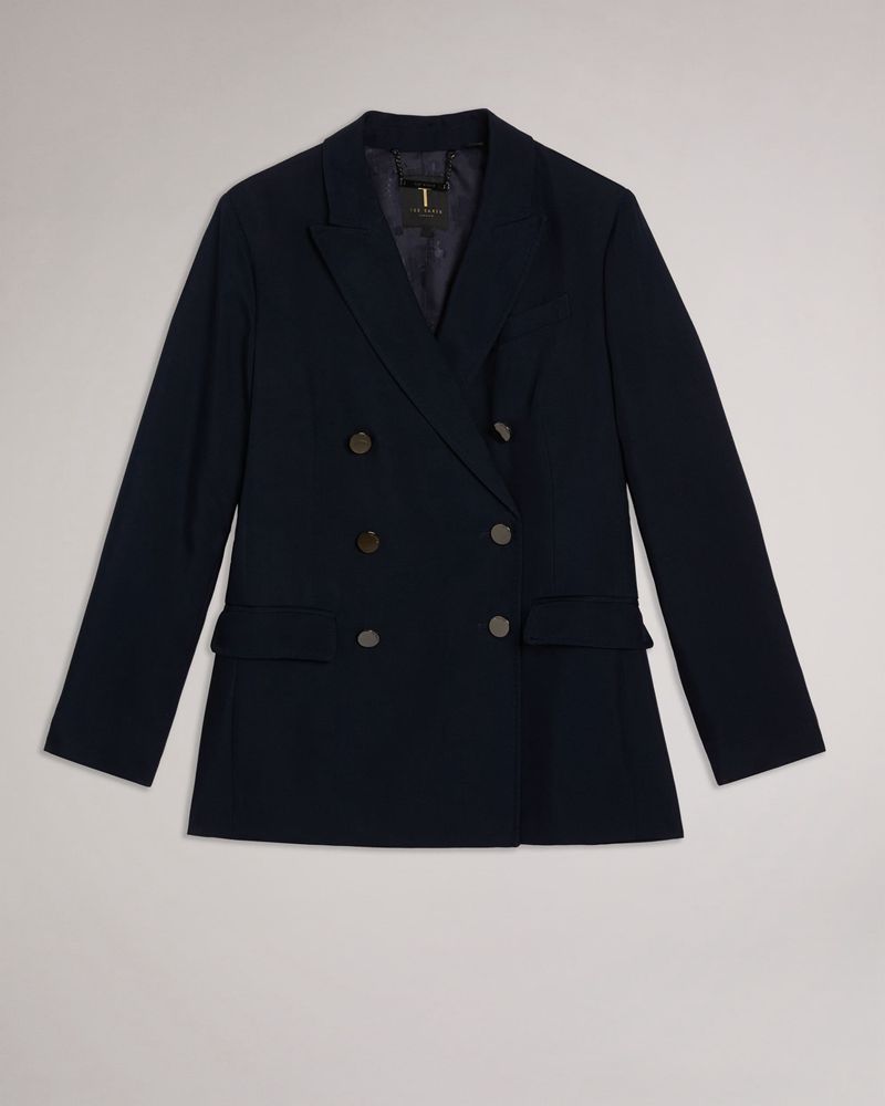 Ted Baker Arval Oversized Blazer With Peaked Lapel Jacka Dam Marinblå | YVF-973058