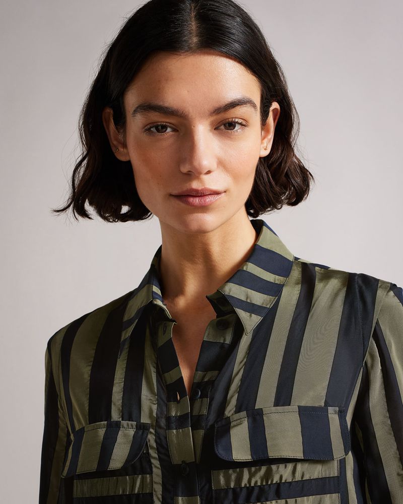 Ted Baker Asquith Striped Klänning Dam Svarta | MNH-259108