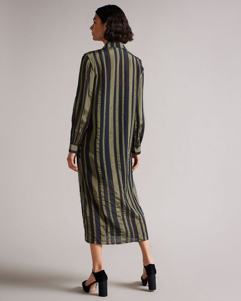 Ted Baker Asquith Striped Klänning Dam Svarta | MNH-259108