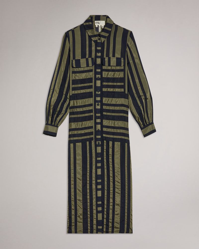Ted Baker Asquith Striped Klänning Dam Svarta | MNH-259108