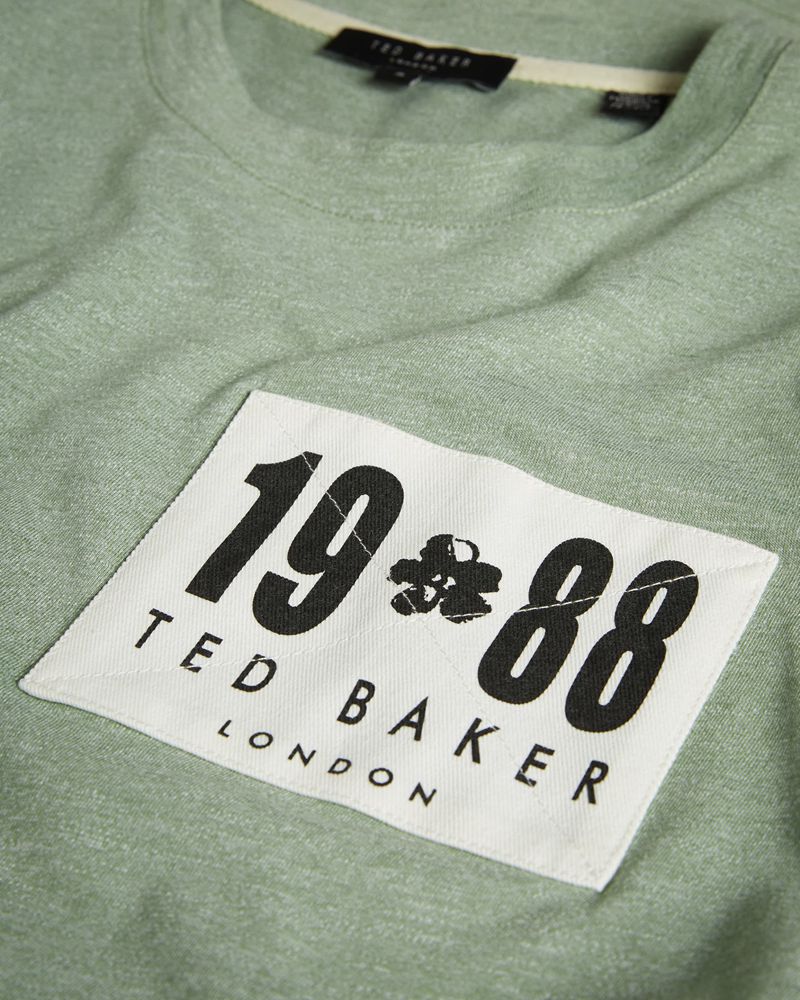 Ted Baker Athenee Branded Melange T Blast Herr Gröna | UNH-738154
