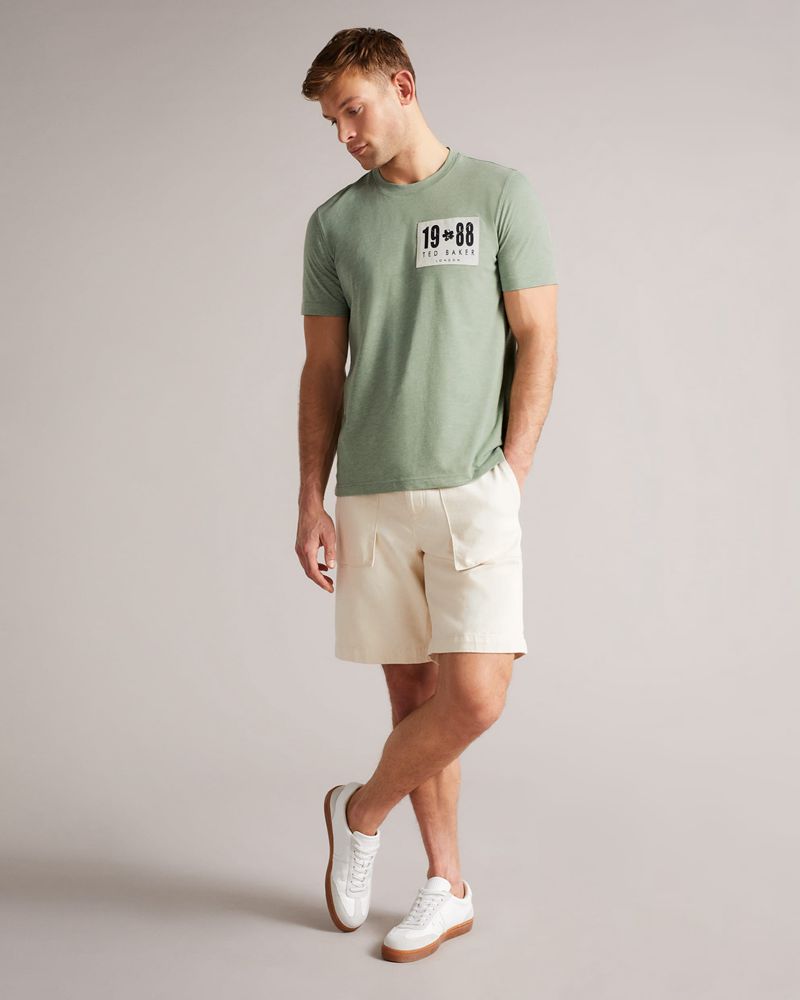 Ted Baker Athenee Branded Melange T Blast Herr Gröna | UNH-738154