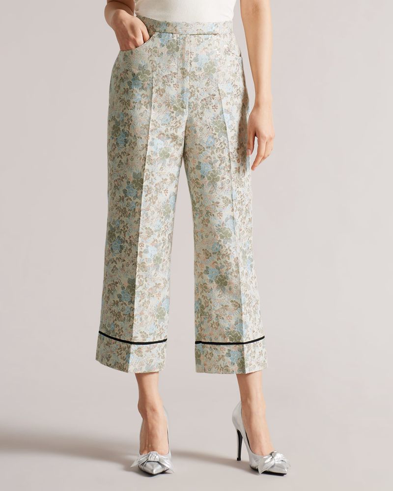 Ted Baker Aurina Floral Jacquard Byxor Dam Silver | KOZ-390641