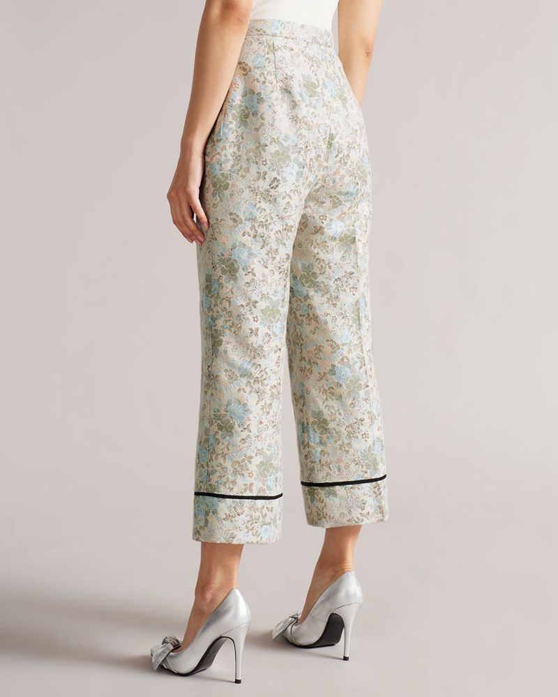 Ted Baker Aurina Floral Jacquard Byxor Dam Silver | KOZ-390641