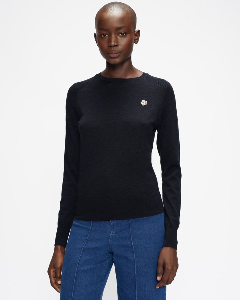 Ted Baker Averiii Merino Wool Crew Neck Stickat Dam Marinblå | XLJ-584261