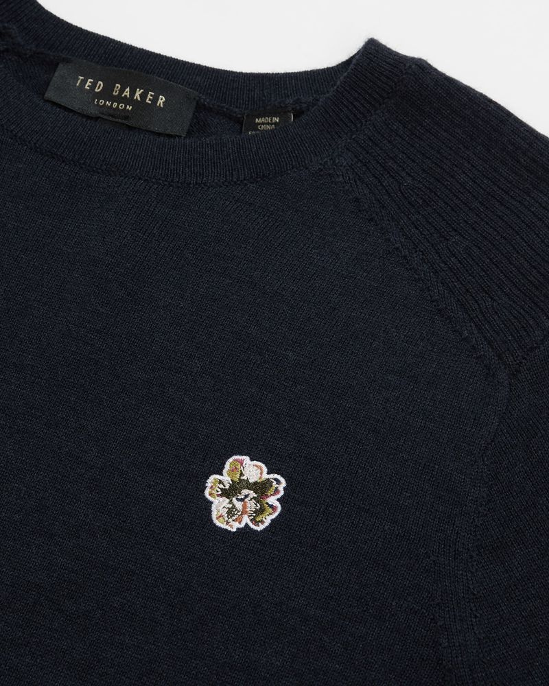 Ted Baker Averiii Merino Wool Crew Neck Stickat Dam Marinblå | XLJ-584261