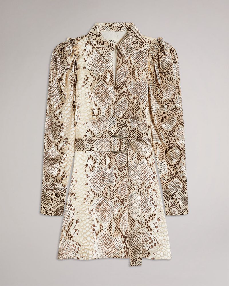 Ted Baker Avili Leopard Print Klänning Dam Beige | FPM-907648