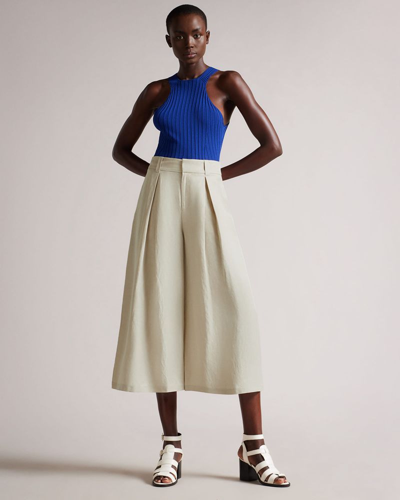 Ted Baker Avinia Extra Breda Palazzo Tailored Culotte Byxor Dam Vita | KLT-695730