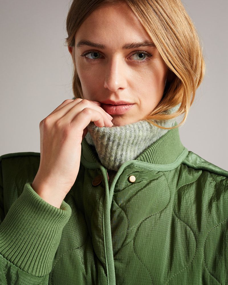 Ted Baker Avverii Long Quilted Bomber Rockar Dam Gröna | KND-164972