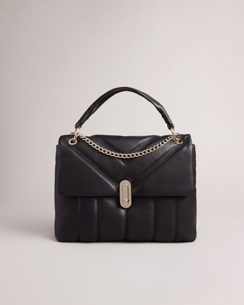 Ted Baker Ayaah Puffer Quilted Läder Axelväska Dam Svarta | BUD-063981