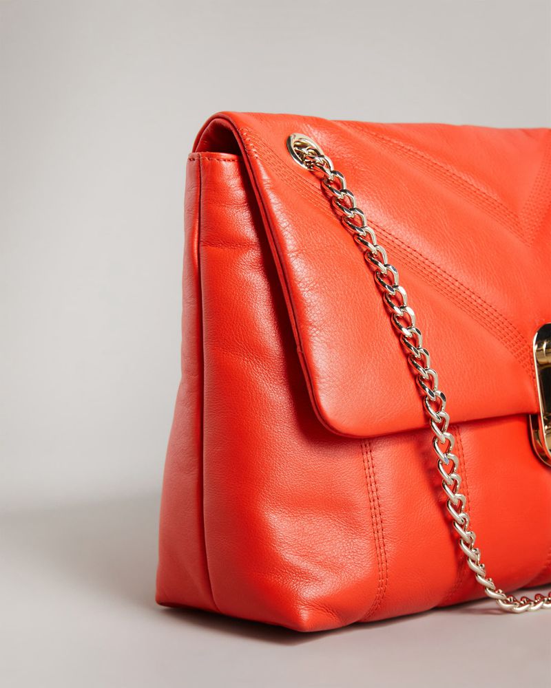 Ted Baker Ayahlin Läder Puffer Quilt Detail Xbody Crossbody Väska Dam Röda | UPR-602987