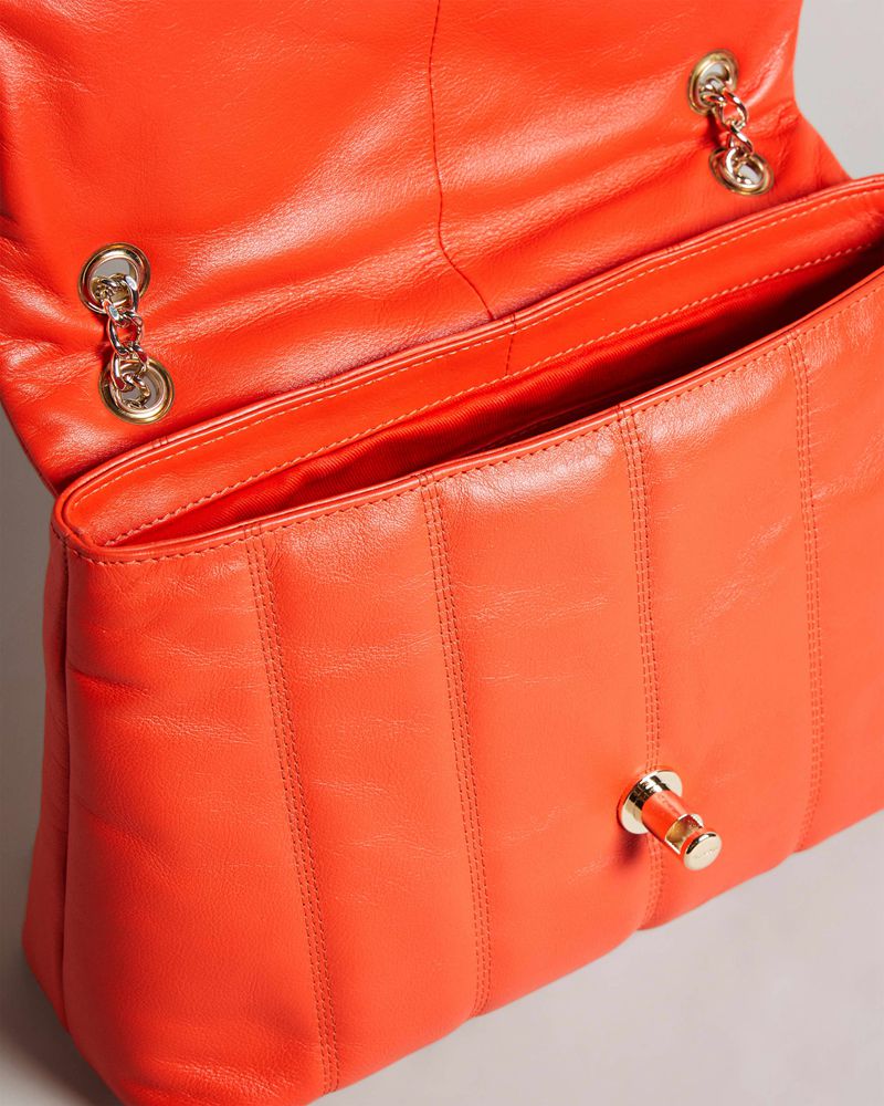 Ted Baker Ayahlin Läder Puffer Quilt Detail Xbody Crossbody Väska Dam Röda | UPR-602987