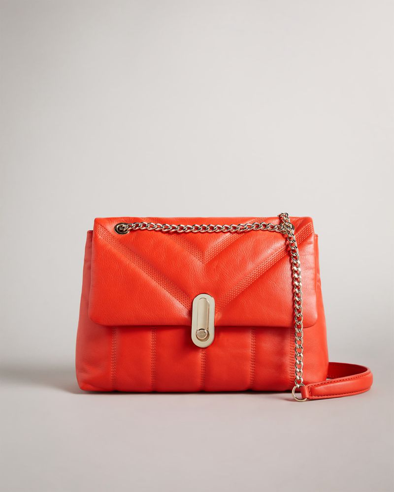 Ted Baker Ayahlin Läder Puffer Quilt Detail Xbody Crossbody Väska Dam Röda | UPR-602987