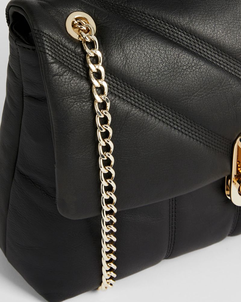 Ted Baker Ayahlin Puffer Quilted Läder Crossbody Crossbody Väska Dam Svarta | CXG-748169