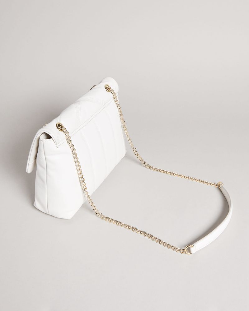 Ted Baker Ayahlin Puffer Quilted Läder Crossbody Crossbody Väska Dam Vita | LXZ-267348