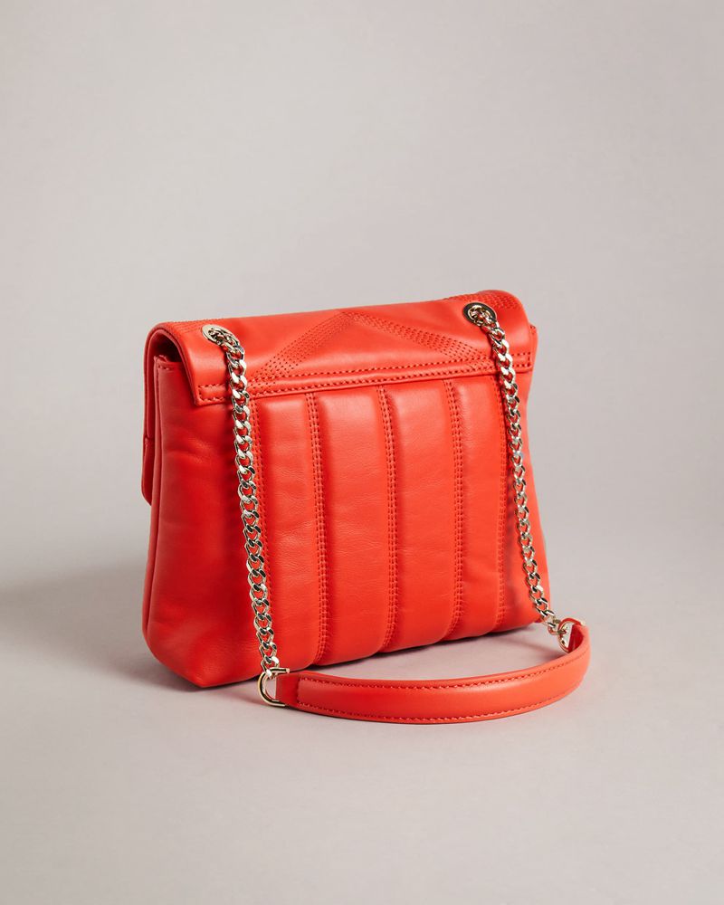 Ted Baker Ayalina Läder Puffer Quilt Detail Mini Xbody Crossbody Väska Dam Röda | ACI-051943